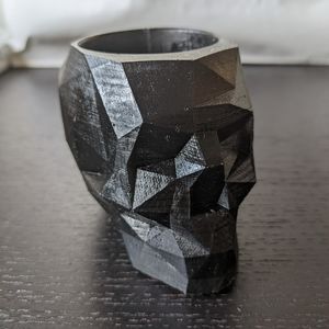 Make up brush holder, pencil holder skull, geometric skull, home decor skull